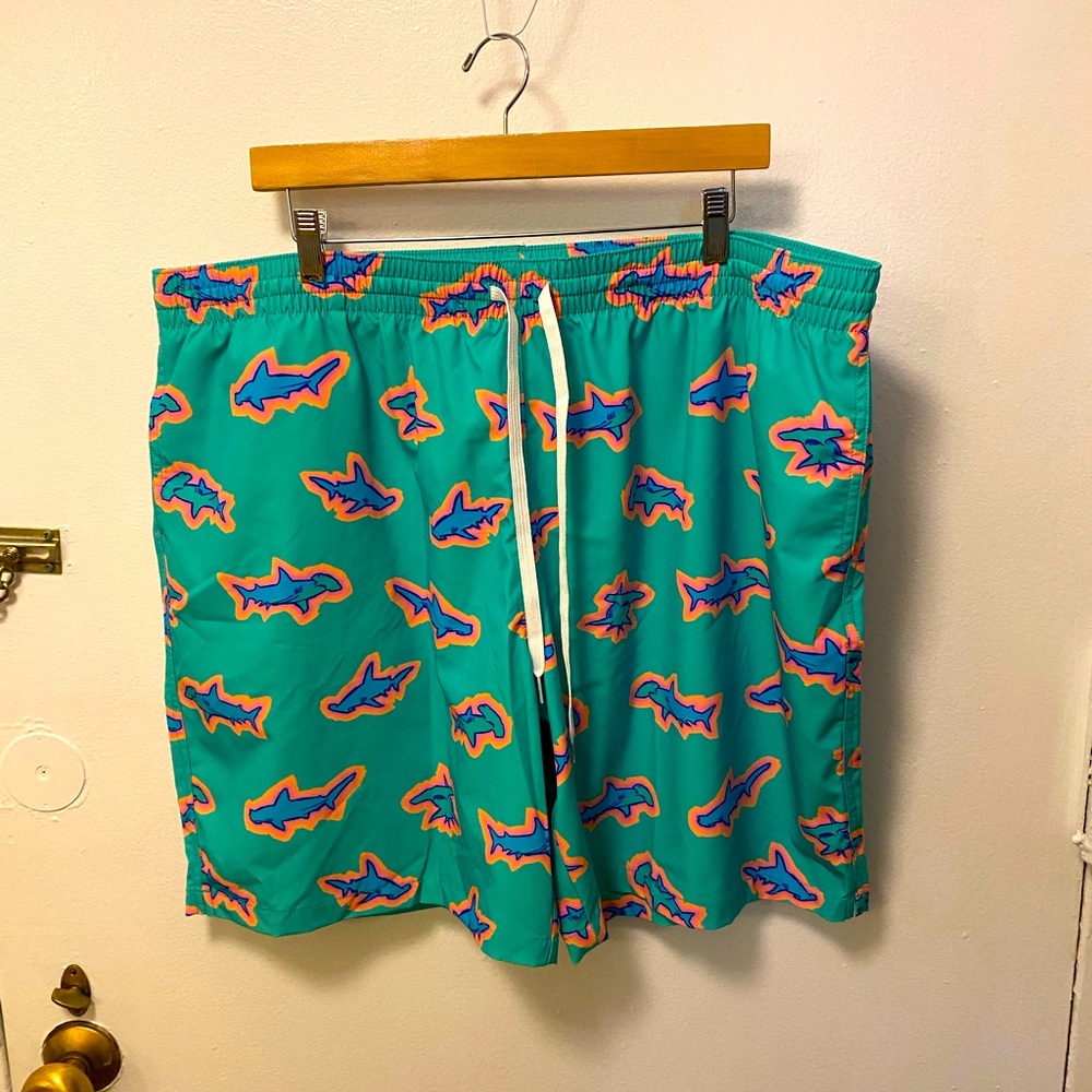 🧵🧵Men’s chubbies swim trunkss. Size XXXL. 
Mint Green fish print. NWOT.